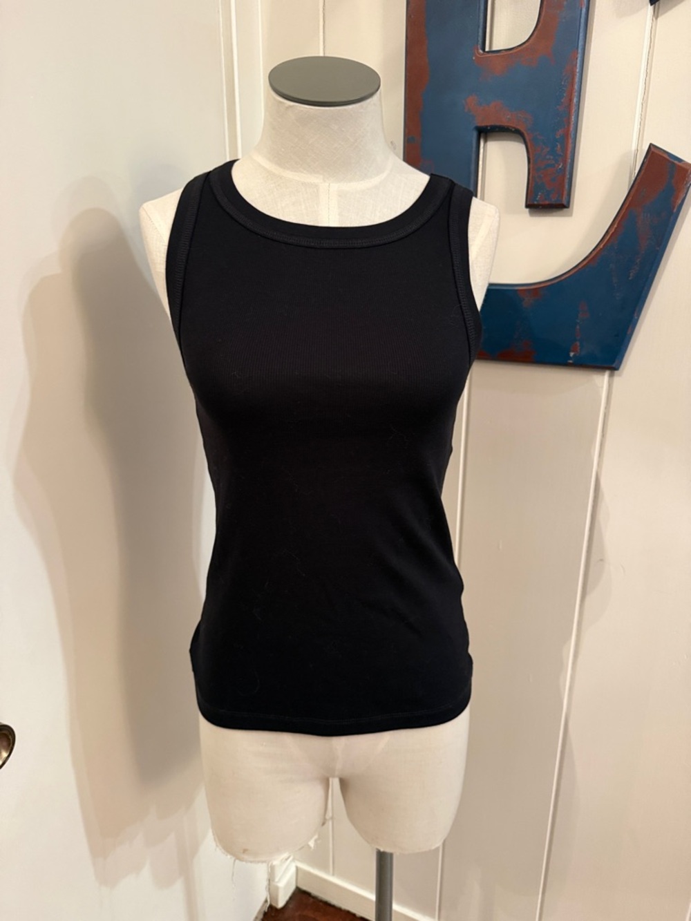 Madewell Black Ribbed Tank Top size XS pristine condition Never worn